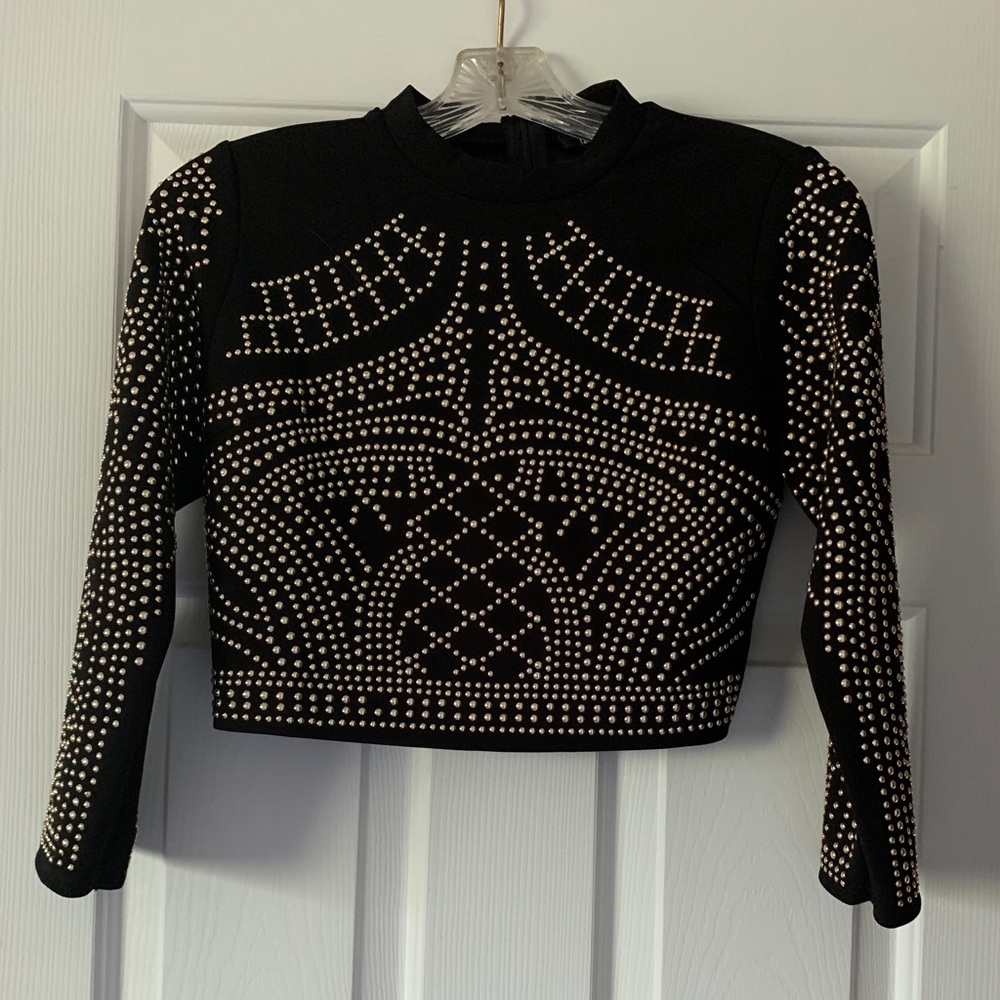 Sexy open belly blouse